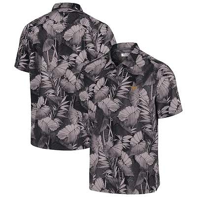 Men's Tommy Bahama  Black Texas Longhorns Coast Nuevo Fronds Camp Button-Up Top