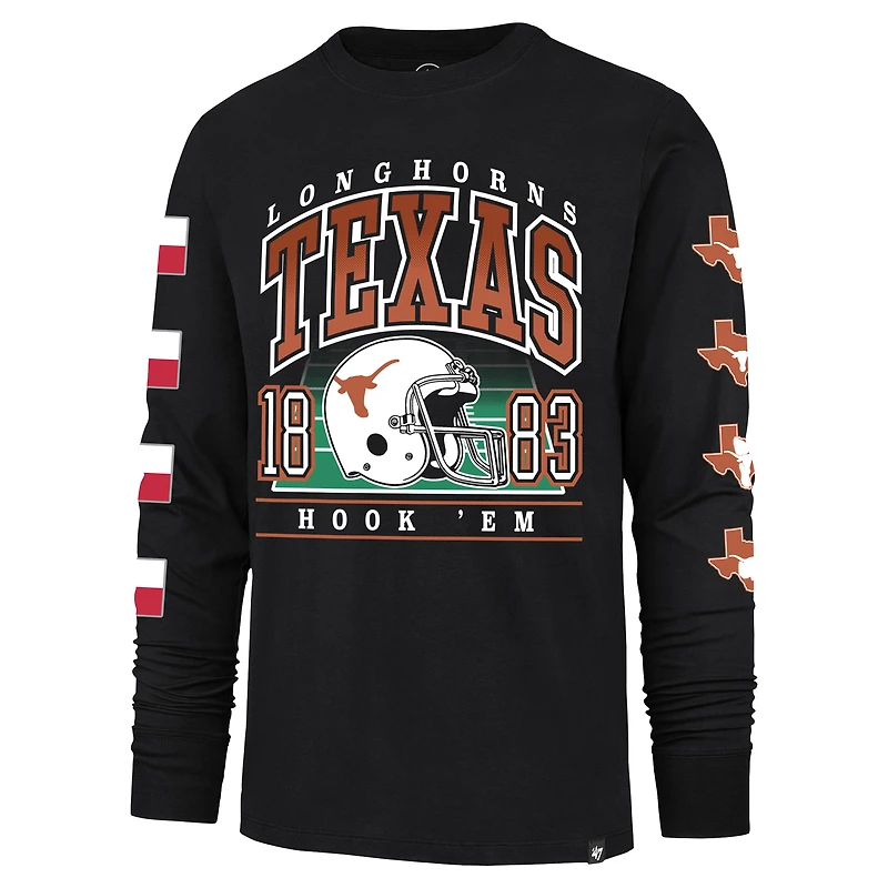Men's '47  Black Texas Longhorns Go Big Long Sleeve T-Shirt