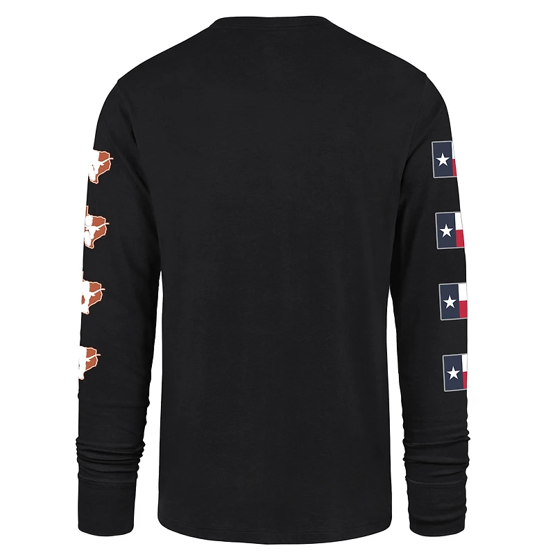 Men's '47  Black Texas Longhorns Go Big Long Sleeve T-Shirt