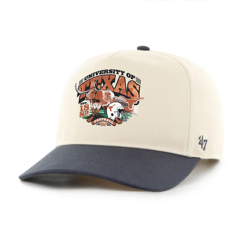 Chapeau de selle non structuré pour homme, modèle '47, Texas Longhorns, couleur naturelle.