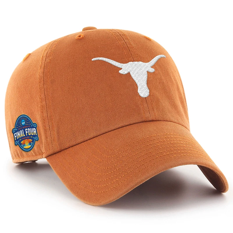 Casquette ajustable Texas Orange 47 Texas Longhorns 2025 du tournoi de basketball féminin NCAA March Madness Final Four Clean Up
