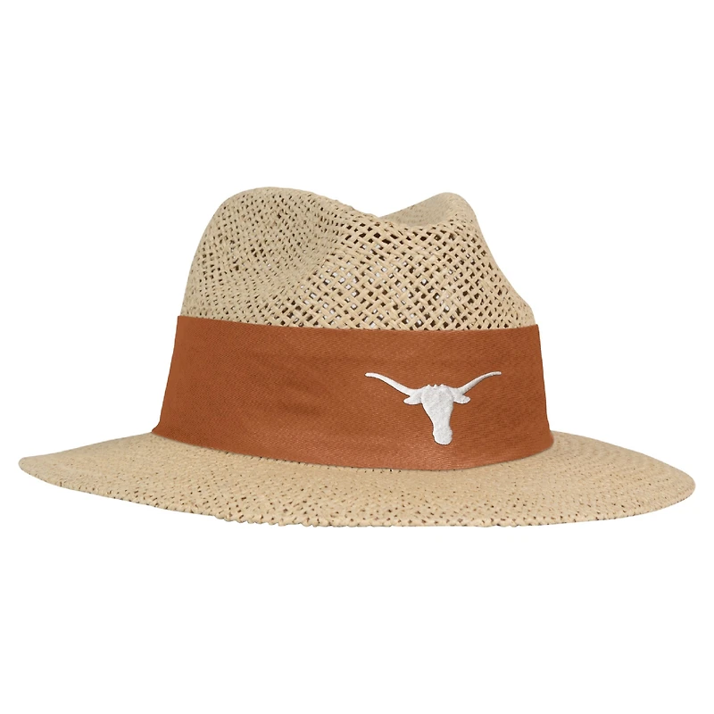 Chapeau en paille Ahead Texas Longhorns Wellington Gambler pour hommes