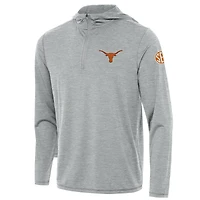 Sweat à capuche avec fermeture éclair sur un quart de longueur pour hommes, Antigua Heather Grey Texas Longhorns SEC Tidy