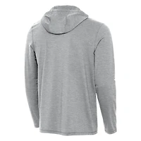 Sweat à capuche avec fermeture éclair sur un quart de longueur pour hommes, Antigua Heather Grey Texas Longhorns SEC Tidy