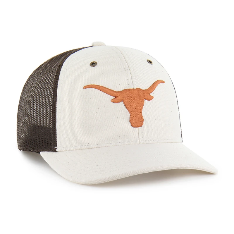Men's Carhartt x '47 Natural/Brown Texas Longhorns Undyed Trucker Adjustable Hat