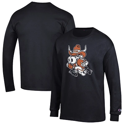 Men's Champion  Black Texas Longhorns Bevo Long Sleeve T-Shirt