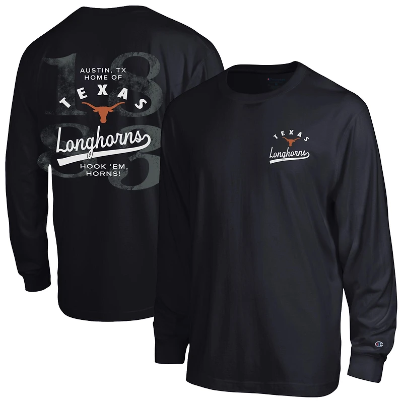 Men's Champion  Black Texas Longhorns Laminated All-Star Long Sleeve T-Shirt