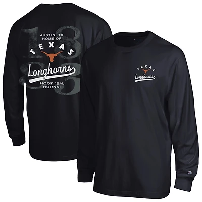 Men's Champion Black Texas Longhorns Laminated All-Star Long Sleeve T-Shirt