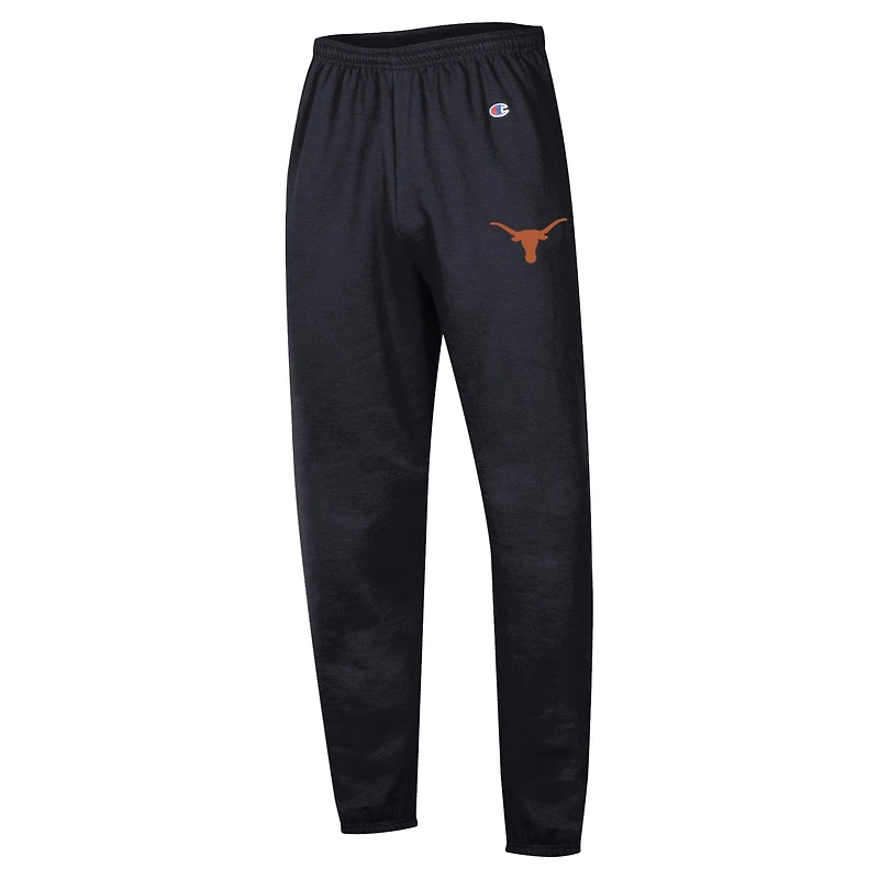 Men's Champion Black Texas Longhorns Powerblend Banded Fleece Sweatpants