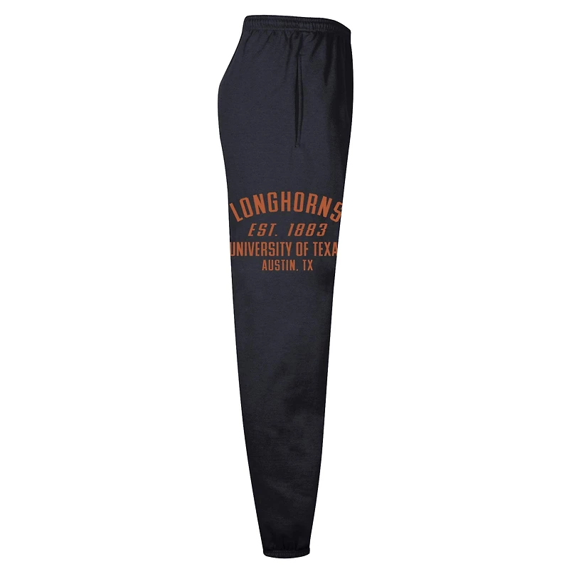 Men's Champion Black Texas Longhorns Powerblend Banded Fleece Sweatpants