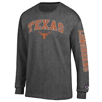 Men's Champion  Charcoal Texas Longhorns Arch Over Logo 2-Hit Long Sleeve T-Shirt
