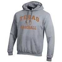 Men's Champion Gray Texas Longhorns Icon Baseball Powerblend Pullover Hoodie