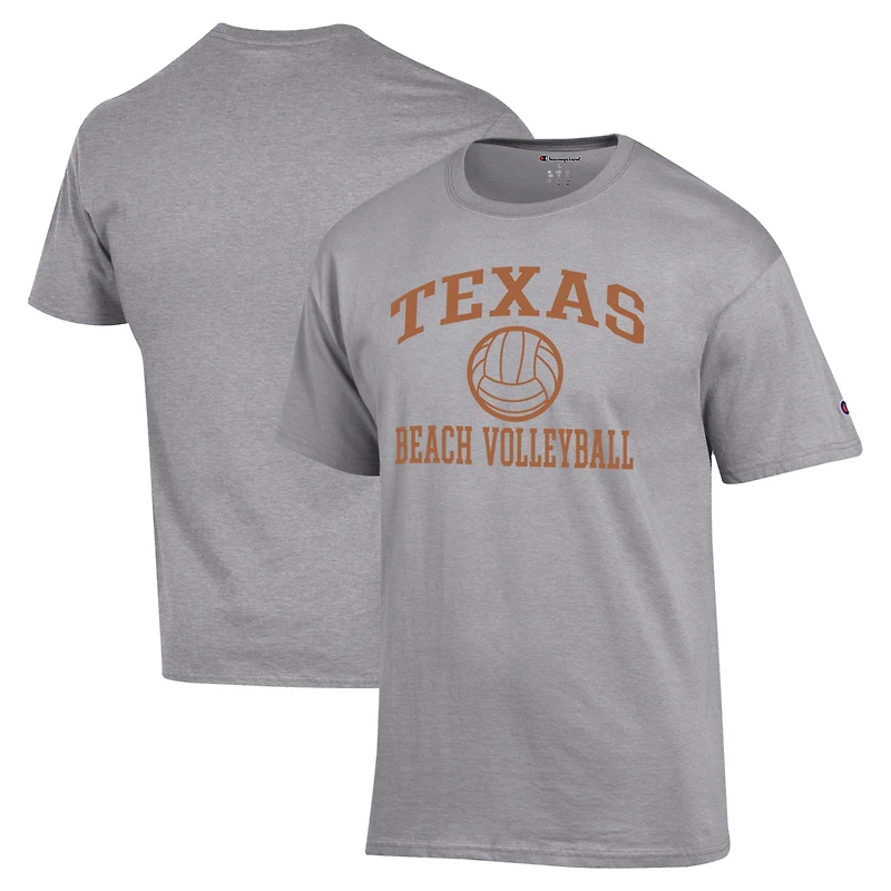 Men's Champion  Gray Texas Longhorns Icon Beach Volleyball T-Shirt