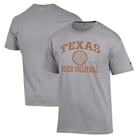 Men's Champion  Gray Texas Longhorns Icon Beach Volleyball T-Shirt