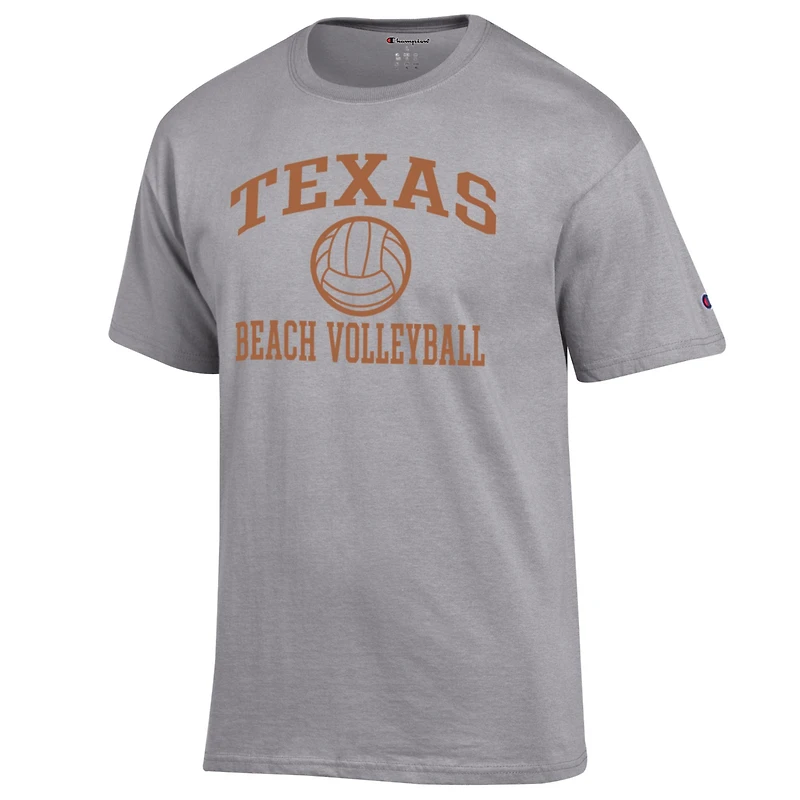 Men's Champion  Gray Texas Longhorns Icon Beach Volleyball T-Shirt