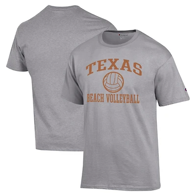 Men's Champion  Gray Texas Longhorns Icon Beach Volleyball T-Shirt