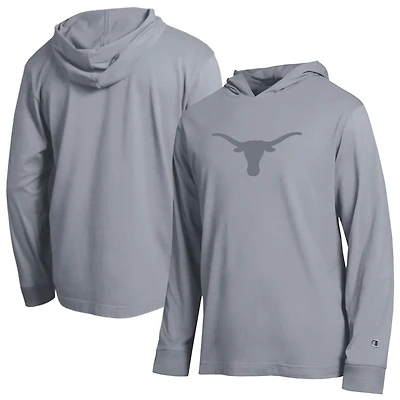 Men's Champion  Gray Texas Longhorns Tonal All-Star Long Sleeve Hooded T-Shirt