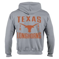 Men's Champion  Gray Texas Longhorns Varsity Powerblend Full-Zip Fleece Hoodie