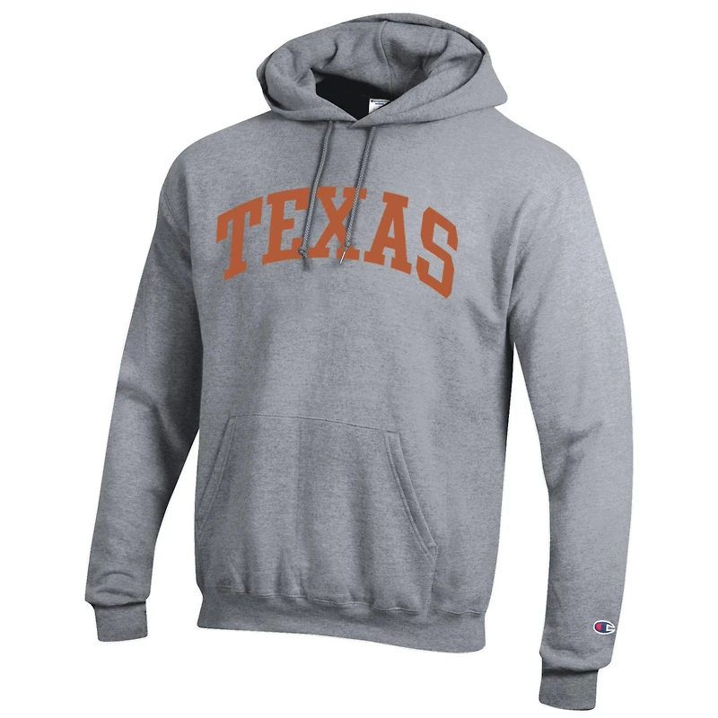 Men's Champion  Heather Gray Texas Longhorns Basic Arch Fleece Pullover Hoodie