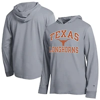 Men's Champion  Heather Gray Texas Longhorns High Motor All-Star Long Sleeve Hooded T-Shirt