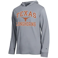 T-shirt à capuche manches longues Champion Texas Longhorns High Motor All-Star, gris chiné, pour homme