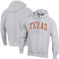 Sweat à capuche Champion pour homme, gris chiné, Texas Longhorns, Team Arch Reverse Weave, coupe décontractée