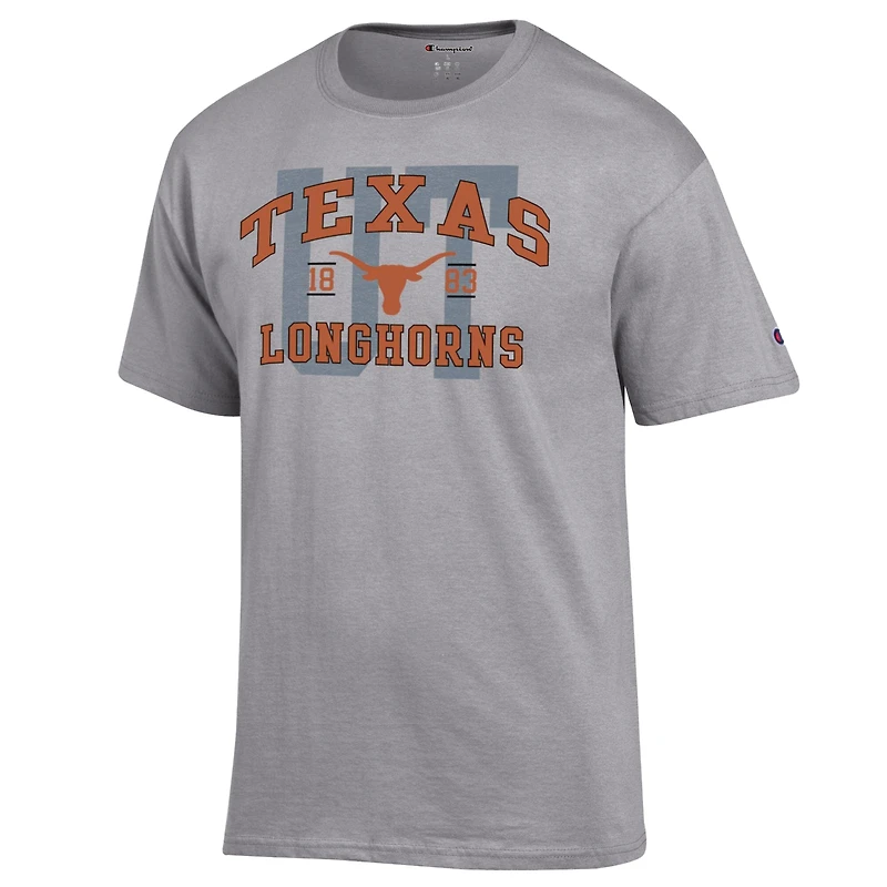 Men's Champion Heather Gray Texas Longhorns Varsity T-Shirt