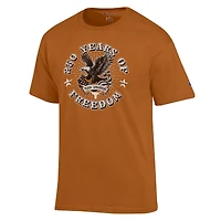 T-shirt homme Champion Texas Orange Longhorns Americana 250 ans de liberté