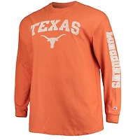 T-shirt à manches longues Champion Texas Orange Longhorns pour hommes, grandes tailles, 2 coups