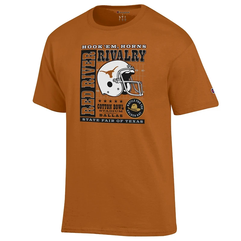 Men's Champion  Texas Orange Longhorns Red River Rivalry Slogan T-Shirt