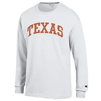 Men's Champion  White Texas Longhorns Basic Arch Long Sleeve T-Shirt