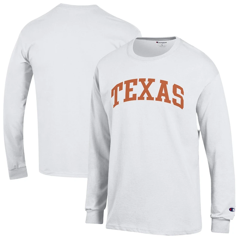 Men's Champion  White Texas Longhorns Basic Arch Long Sleeve T-Shirt