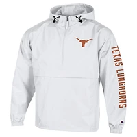 Veste à capuche demi-zip pliable Champion blanche Texas Longhorns pour homme