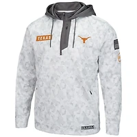 Men's Colosseum Arctic Camo Texas Longhorns OHT Military Appreciation Quarter-Zip Hoodie