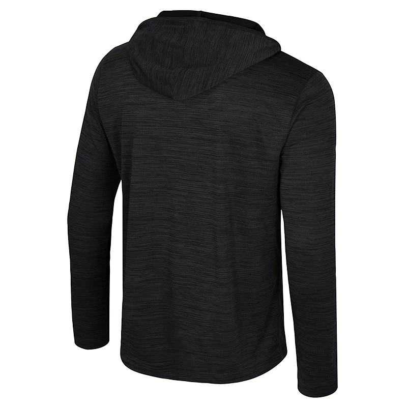 Men's Colosseum Black Texas Longhorns Always Sunny Lightweight Quarter-Zip Hoodie
