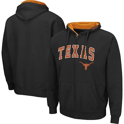 Men's Colosseum Texas Longhorns Arch & Team Logo 3.0 Full-Zip Hoodie