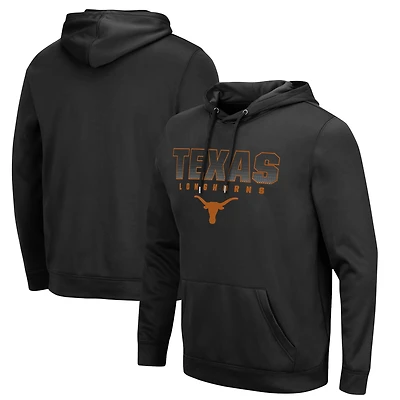 Sweat à capuche noir Texas Longhorns Blackout 3.0 pour homme Colosseum