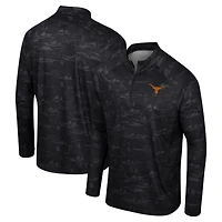 Men's Colosseum Black Texas Longhorns Carson Raglan Quarter-Zip Jacket