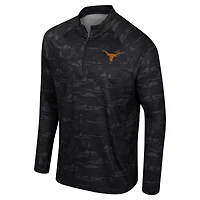 Men's Colosseum Black Texas Longhorns Carson Raglan Quarter-Zip Jacket