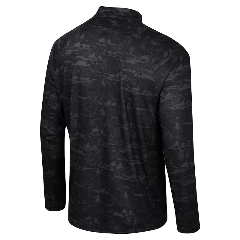 Men's Colosseum Black Texas Longhorns Carson Raglan Quarter-Zip Jacket