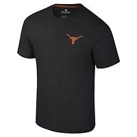 Men's Colosseum Black Texas Longhorns Logo Lockup 2-Hit Active Blend T-Shirt