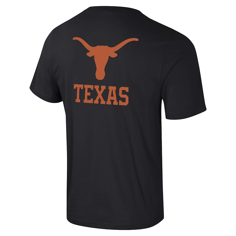 Men's Colosseum Black Texas Longhorns Logo Lockup 2-Hit Active Blend T-Shirt