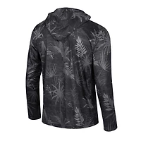 Haut à capuche léger avec fermeture éclair sur un quart de pouce imprimé Colosseum Texas Longhorns Palms pour hommes noir