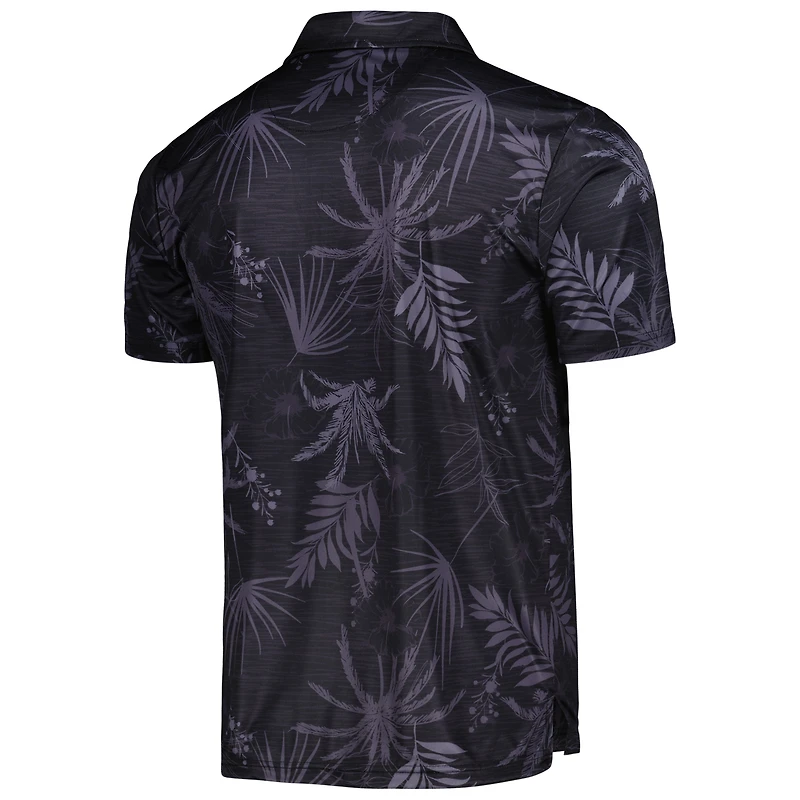 Men's Colosseum Black Texas Longhorns Palms Team Polo