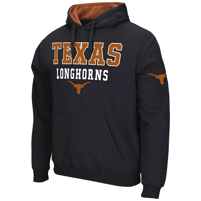 Men's Colosseum Black Texas Longhorns Sunrise Pullover Hoodie