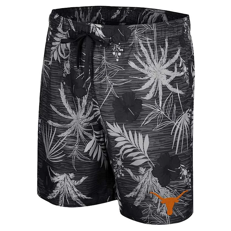 Men's Colosseum Black Texas Longhorns What Else is New Swim Shorts