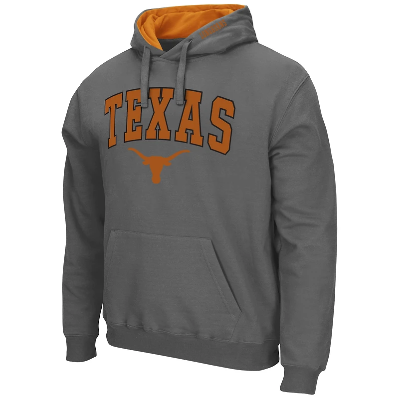 Men's Colosseum Charcoal Texas Longhorns Arch & Logo Hoodie