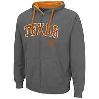 Men's Colosseum Charcoal Texas Longhorns Big & Tall Full-Zip Hoodie