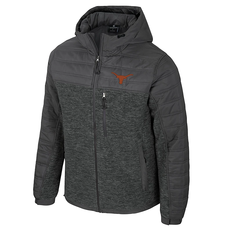 Doudoune à capuche zippée pour homme Colosseum Anthracite Texas Longhorns Nightman