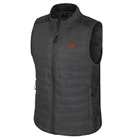 Men's Colosseum Charcoal Texas Longhorns Nightman Full-Zip Puffer Vest